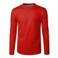 thumbnail image 4 of Men's Fashion Casual T Shirt Long Sleeve Round Neck Solid Color Outdoor Sports Fitness Top with Curved Hem Mens Casual Crew Neck Basic Tees, 4 of 5