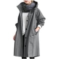 thumbnail image 2 of Chaqueta cortavientos de lana de manga larga y longitud media con bolsillos y capucha de color liso para niña, de poliéster, para invierno, 2 of 6
