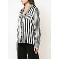 thumbnail image 2 of Nicole Miller Artelier BLACK/WHITE Pajama Stripe Blouse, US Petite, 2 of 5