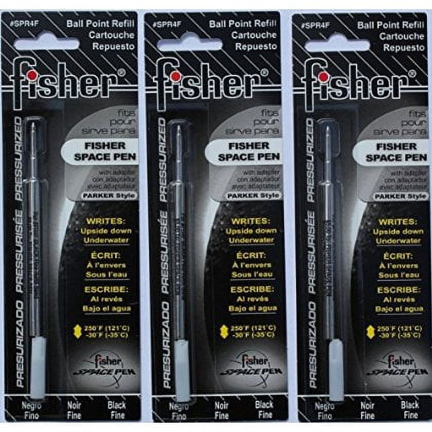 Fisher Space Pen SPR4F Space Pen Ink Fine Point Refill, Black, 3 Pack