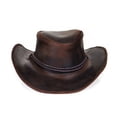 thumbnail image 6 of Authentic StellMan Cowboy Hat – Dark Brown Leather with Chin Strap & Braided Trim, 6 of 9