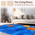 thumbnail image 2 of ODIKA 4'x6' Machine Washable Non-Slip Area Rug, Contemporary Vibrant Wave Design High Traffic Rug, Blue, 32901, 2 of 7