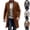 Beige, variant on Men's Double Breasted Casual Trench Coat Woolen Lapel Lightweight Fashionable Windbreaker with Notched Lapel Long Sleeves Two Pockets for Outdoor Work Travel Brown S