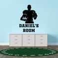 thumbnail image 3 of Sports Personalized Wall Decals for Boys Bedroom - Passionate American Football Player with Ball in One Hand Player DIY & Creativity Custom Name Wall Sticker - Size: 21 In x 30 In, 3 of 5