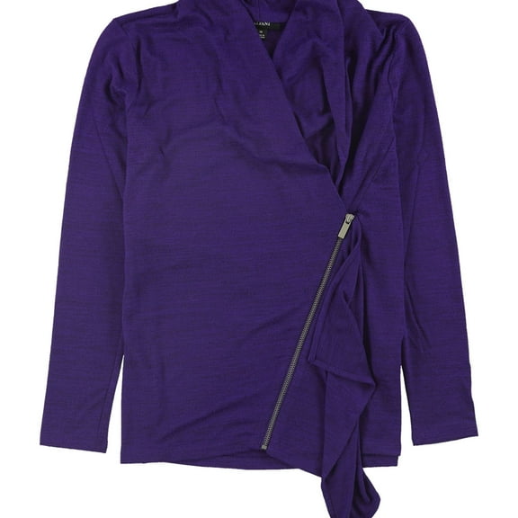 Alfani Womens Zip Pullover Blouse, Purple, X-Small