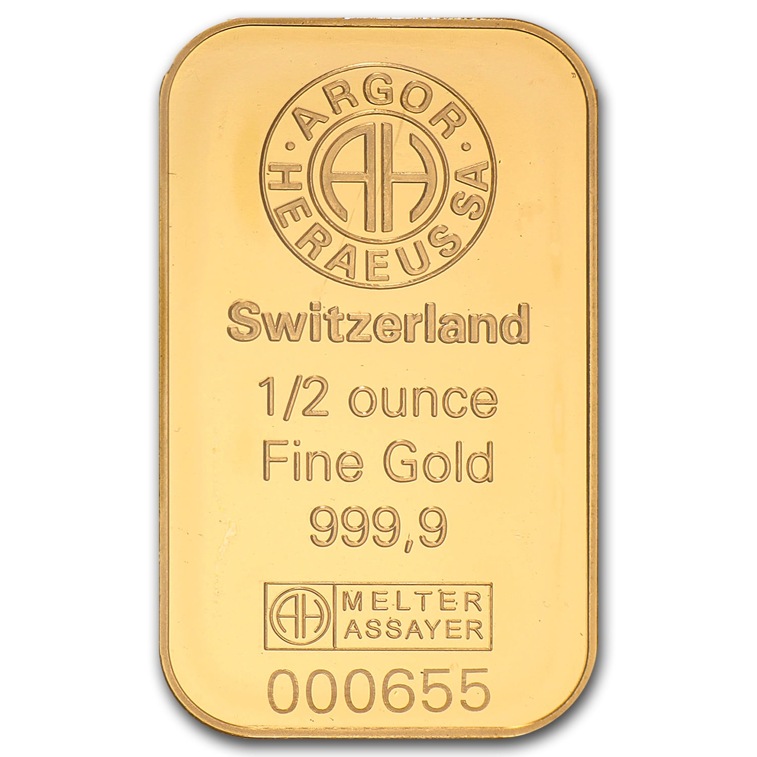 1/2 oz Gold Bar - Argor-Heraeus (In Assay)