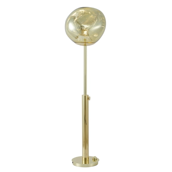 Design Living 1-Light D13.7'' Gold Orb Acrylic Shade Floor Lamp with Gold Hardware