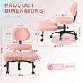 thumbnail image 5 of Lacoo Ergonomic Cross Legged Swivel Office Chair,ADHD & Meditation Chair with Retractable footrest,Adjustable Height with Back Support,Teddy Fabric,Pink, 5 of 7