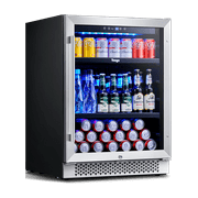 Yeego 24''Beverage Refrigerator,180 Cans Beverage Cooler Built-in or Freestanding for Drink Beer Soda