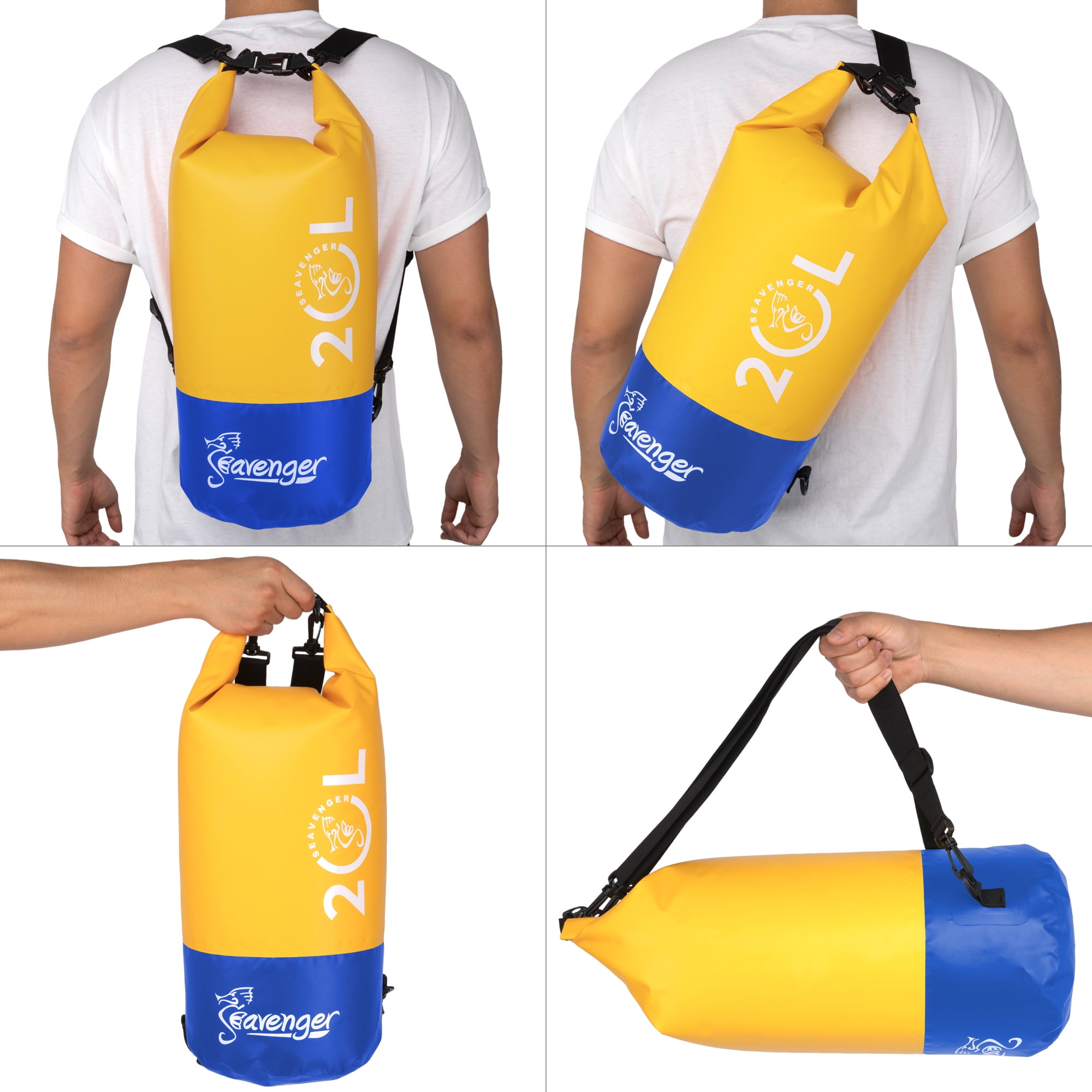 Seavenger Seafarer 20L Dry Bag | Waterproof Outdoor Travel Pack | Backpack, Crossbody, Duffel Gear Bag | Banana Yellow