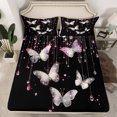 thumbnail image 2 of Manfei Kawaii Butterfly Full Size Sheets,Pink Diamond Bed Sheets,Fairy Tale Theme Sheet Sets For Girls Teens,Ultra Soft Home Decor,4 Pieces, 2 of 7