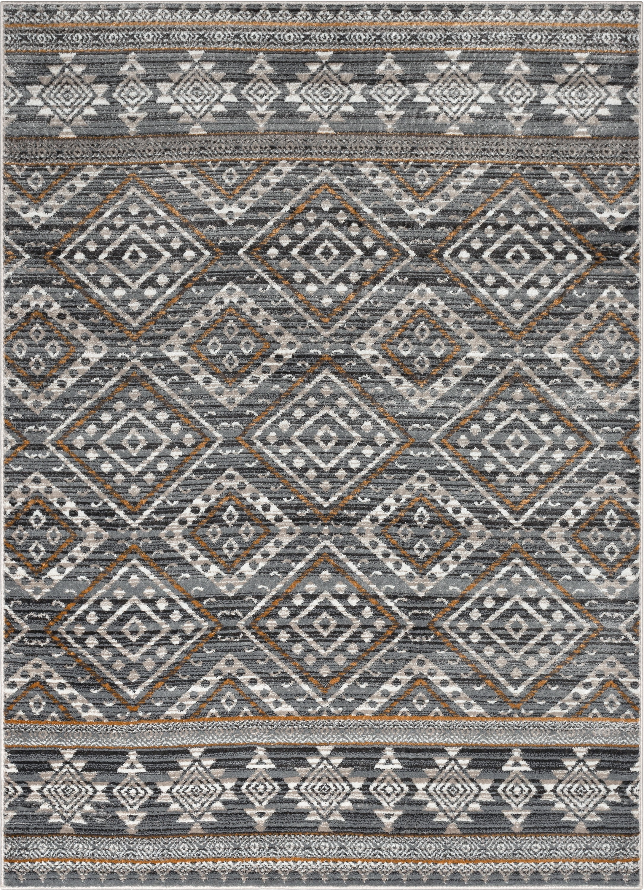 Well Woven Verity Moroccan Area Rug, 5.25' x 7.25', Eclectic Geometric Pattern, Soft, Glam Pile, Distressed Design & Modern Color Palette