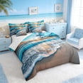 thumbnail image 2 of Manfei Beach Wave Sunset Twin Bedding Sets for Kids Boys and Girls, Coastal Ocean Print Bedding Comforter Set, Reversible 7-Piece, 2 of 6