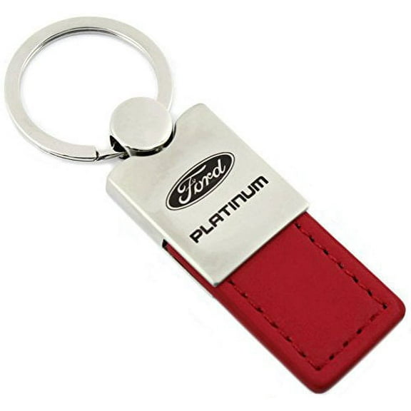 Ford Platinum Keychain & Keyring - Duo Premium Red Leather