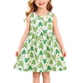 thumbnail image 4 of ATOGUTA Girls Dresses Straps Party Dresses Cute Printed Sleeveless Beach Sundress, Size 1T-11, 4 of 6