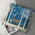 thumbnail image 7 of Shangniulu Blue Christmas Pillow Covers Set of 2 Farmhouse Christmas Decorations Believe Snow ALL is Calm All is Bright Deer Merry Tree Winter Holiday Decor Throw Cushion Case for Home Couch White, 7 of 7
