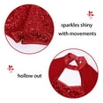 thumbnail image 6 of TiaoBug Kids Girls Shiny Sequins Gymnastic Bodysuit Long Sleeve Dance Leotard Jumpsuit Ballroom Dancewear Red 4, 6 of 7