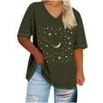 thumbnail image 5 of QUNYINEY Womens Tshirts Star Casual Short Sleeve V Neck Tunic Tops Loose Summer Plus Size Pullover Tops for Women, 5 of 5