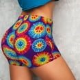 thumbnail image 4 of Peace Tie Dye Workout Shorts For Women Scrunch Butt Lifting Yoga Gym Seamless Booty Biker Shorts Large, 4 of 9