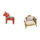 thumbnail image 5 of Figura de escritorio,Artesanía tradicional sueca de estatuas de caballos,sofá de casa de muñecas,Muebles para casa de muñecas,sofá para casa de muñecas,decoración a escala,Accesorios, 5 of 8