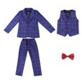 thumbnail image 2 of Kureaily Plaid Vest For Boys Autumn Winter Three Piece Dress Outfit For Little Gentlemen 13-14 Years, 2 of 5