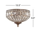 thumbnail image 7 of Vienna Full Spectrum Ibeza Vintage Ceiling Light Flush Mount Fixture 15 1/2" Wide Mocha Brown 3-Light Square Cut Crystal for Bedroom Kitchen Hallway, 7 of 7