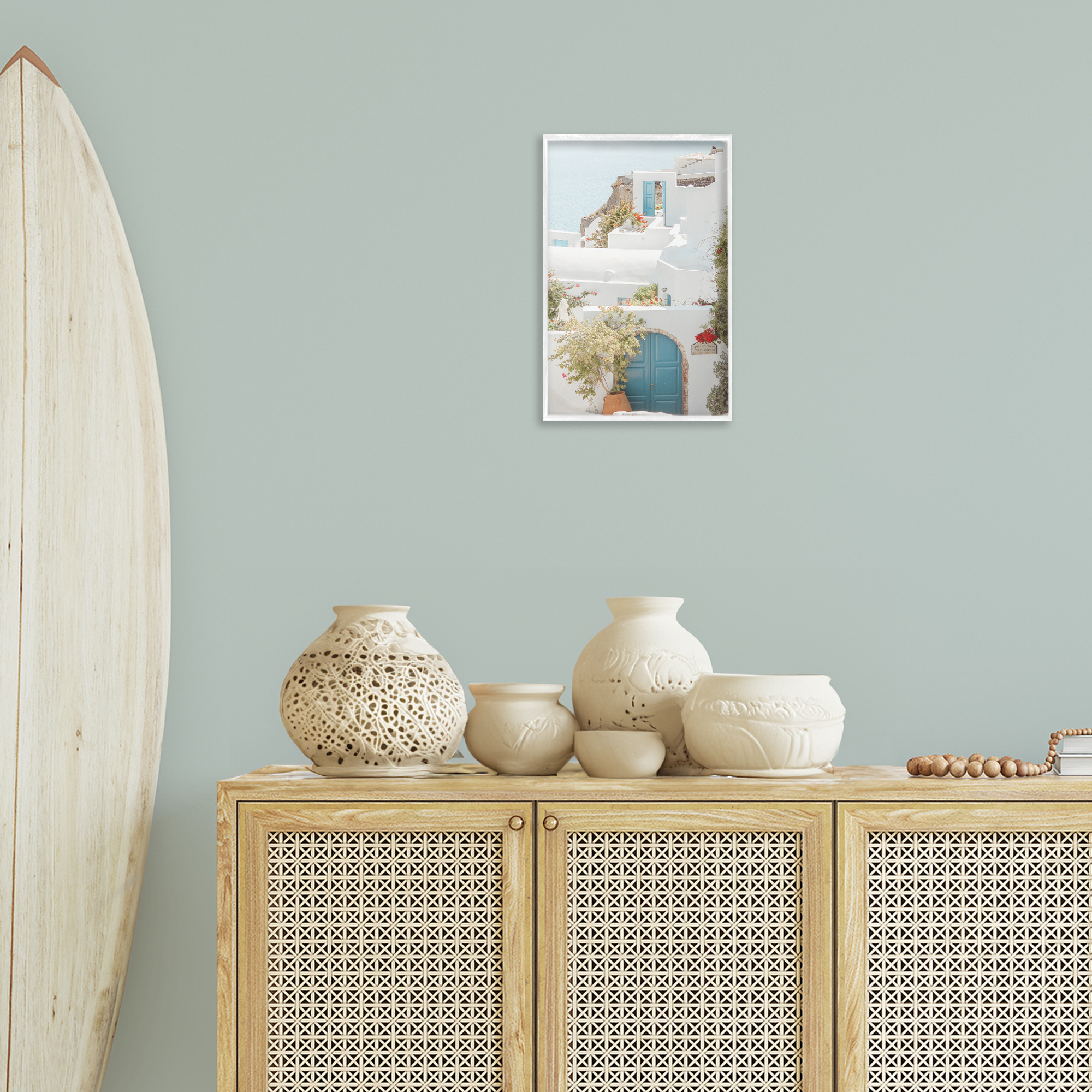 Stupell Industries Coastal Town Doorways Town & City Photography White Framed Art Print Wall Art, 12 x 18