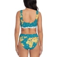thumbnail image 3 of Daiia World Map With Landmarks Women's Bikini Set Two Piece Swimsuit High Waisted Bikini Adjustable Straps Bikini Perfect for Beach, Pool, and Summer Vacation-Large, 3 of 9