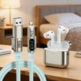 thumbnail image 4 of Cargador 4 en 1 de 240 W con pantalla digital. Cable de carga USB-C funcional con puertos Tipo C/USB-A. Cable de silicona para datos de teléfonos, portátiles y tabletas, 4 of 5