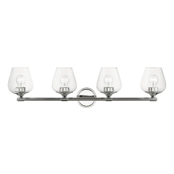 17474-05 Livex Lighting Willow - 4 Light Bath Vanity In Transitional Style-9.5 Inches Tall and 35.5 Inches Wide-Polished Chrome Finish
