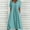 Blue, variant on Danhjin Women's Summer Short Sleeve Linen Flowy V Neck Dress Casual Loose A-Line Midi Long Beach With Hem Dress Vacation Outfits Wrinkle-Free