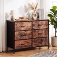 thumbnail image 7 of CONCETTA 6-Drawer Fabric Dresser Storage Chest for Bedroom, Closet, Storage Furniture for Adults, Rustic Brown, 7 of 7