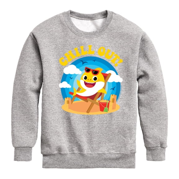 Baby Shark - Chill Out - Youth Boys Crew Fleece Sweatshirt