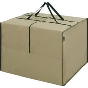 Sorara Square Cushion Cover Storage Bag, Garden Furniture Cushion Carrying Bag w/ Zipper&Handle, Water Resistant, 32''L x32''Wx 24''H,Brown