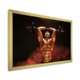thumbnail image 3 of Designart "Man Amidst Red Fog Lifting Dumbbell" Aerobic & Bodybuilding Picture Framed Canvas Art Print, 3 of 5