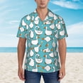 thumbnail image 4 of Goofa Cartoon Funny Goose Hawaiian Shirt for Men, Unisex Summer Beach Casual Short Sleeve Button Down Shirts,Aloha Tropical Floral print shirt-Large, 4 of 9