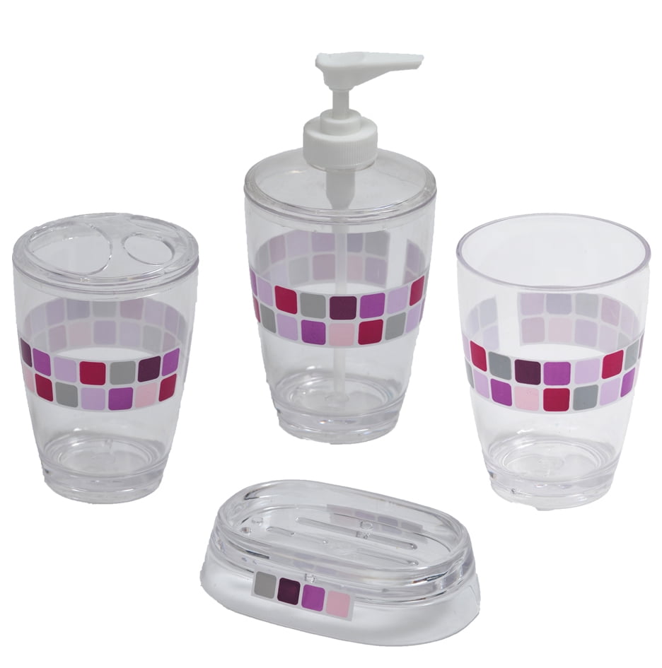 Mosaic Clear Acrylic Printed Bath Countertop Soap Dish Walmart Com Walmart Com
