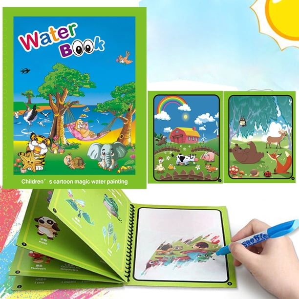 Libro de dibujo con agua, pizarra reutilizable para niños, cuaderno pequeño de 10 ml.