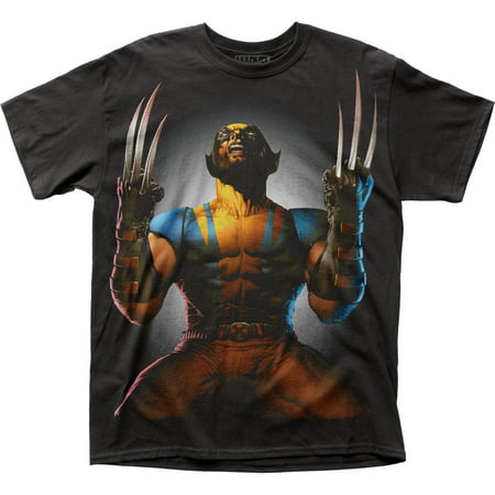 X-Men Marvel Comics Wolverine Claws Drawn Adult Big Print Subway T-Shirt Tee