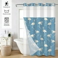 thumbnail image 2 of MIZHONA Blue Shower Curtain with Snap in Liner,Cranes No Hook Waterproof Bathroom Curtain,71"× 71", 2 of 6