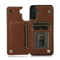 thumbnail image 6 of Compatible with Galaxy A13 5G Case Wallet with Card Holder,Embossed Butterfly Pattern PU Leather Double Magnetic Buttons Flip Shockproof Protective Cover for Samsung Galaxy A13 5G, Brown, 6 of 9