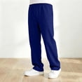 thumbnail image 5 of UJNDER Boys Girls Baggy Sweatpants Straight Leg Open Bottom Elastic Waist Athletic Joggers Style Kids Pants,05_Dark Blue,5-6 Years, 5 of 6