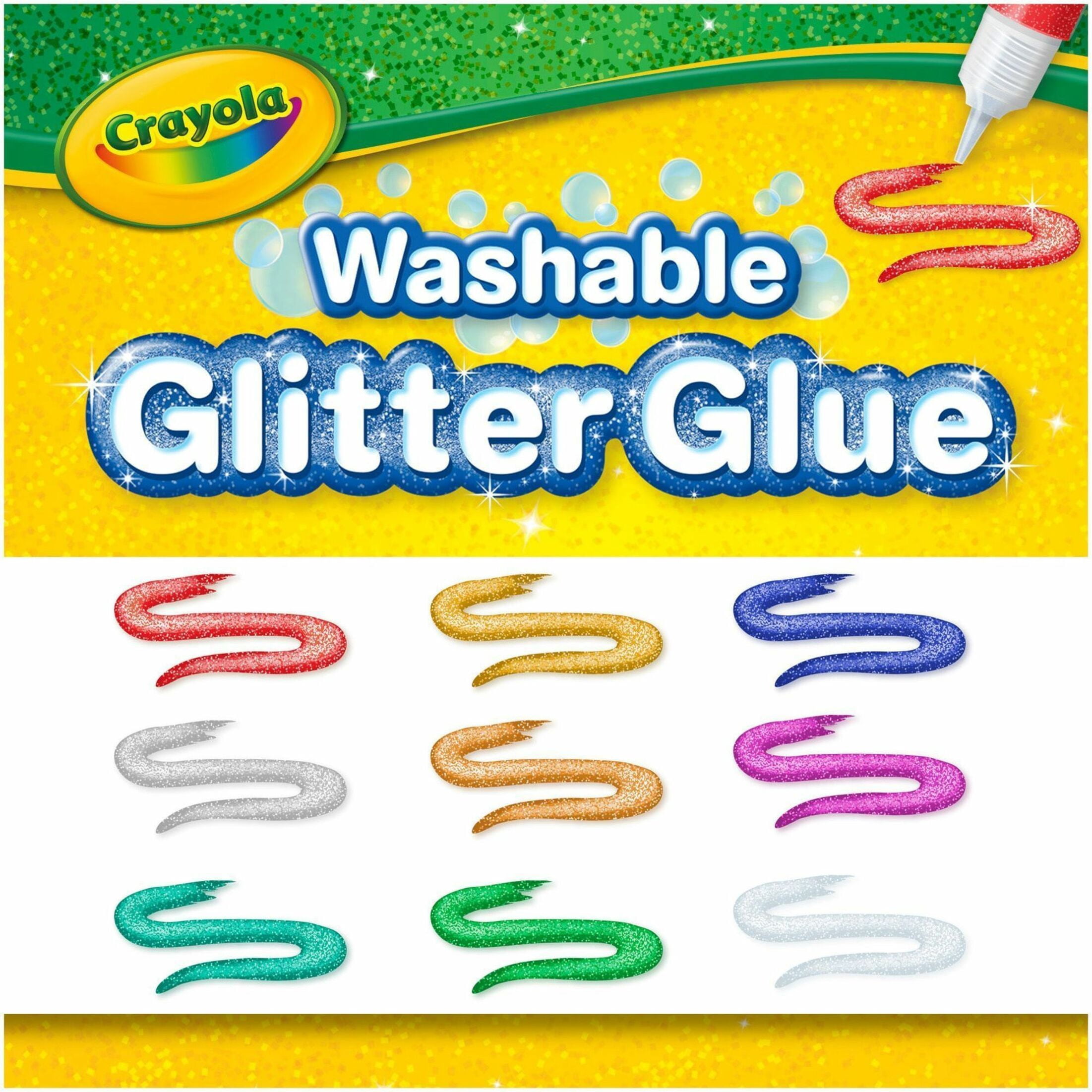 Crayola Bold Washable Glitter Glue with Fiery Flecks (27 Count)