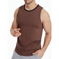 thumbnail image 5 of Franhais Men's Ice Silk Vest Sleeveless Round Neck Slim Fit Contrast Color Sports Fitness Bottoming Tops, 5 of 8