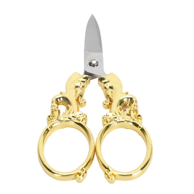 Vintage Embroidery Scissors Stainless Steel, Multifunctional Portable Scissors with Soft Handle for Embroidery, Sewing, Crafting, and Collections