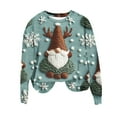 thumbnail image 4 of Lorytime Womens Crewneck Sweatshirt Fall Christmas Snowman Print Shirt Long Sleeve Pullover Loose Tops for Holiday, 4 of 8