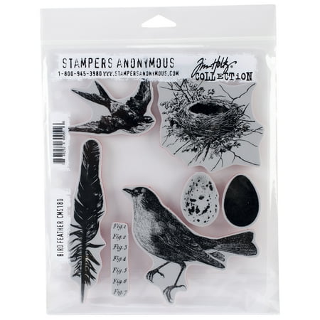 UPC: 0748252600516 | Tim Holtz Cling Stamps 7 X8.5 -Bird Feather
