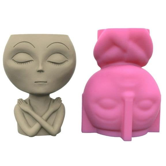 Milue Geometric Alien Gypsum Silicone Molds for Making Succulent Plant Flower Pot