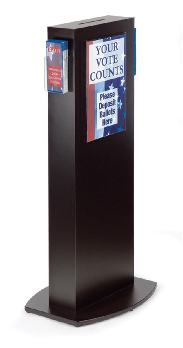 Tall 48" Locking Ballot Box, Donation Box with Sign Holders and Card