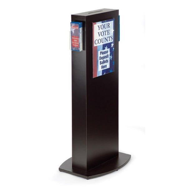 Tall 48" Locking Ballot Box, Donation Box with Sign Holders and Card